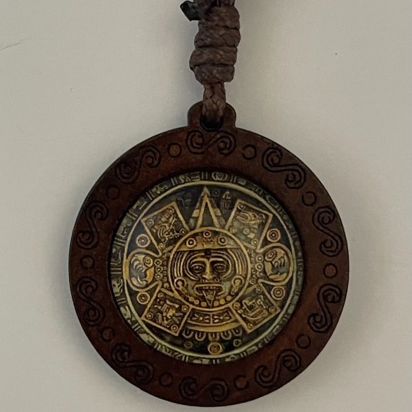 Mayan Necklace Aztec Necklace Mexican Jewelry Maya Calendar Pendant Art - TWO Ne - Picture 6 of 9